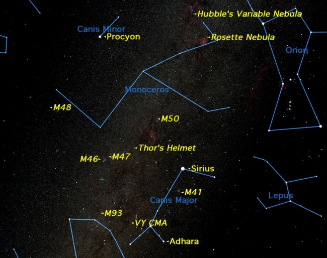 adhara: brightest star in ultraviolet light