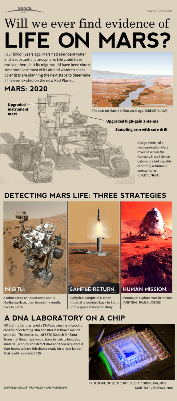 Find out about how NASA will look for ancient Mars life in this SPACE.com infographic.