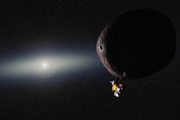 Artist's impression of NASA's New Horizons spacecraft encountering a Pluto-like object in the distant Kuiper Belt. NASA announced on Aug. 28, 2015, that it had selected 2014 MU69 as its first choice for the probe's secondary mission.