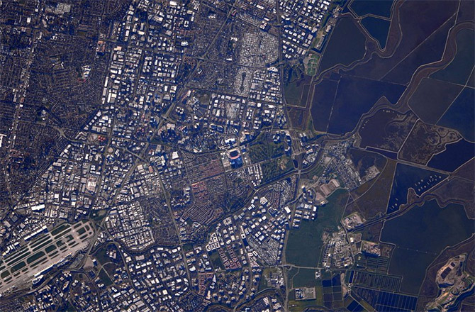 Super Bowl 50 from Space