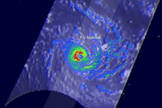 On Feb. 20, 2016, at 0941 UTC (4:41 a.m. EST), the NASA/JAXA GPM core satellite saw that Winston was dropping rain at a rate of over 169 mm (6.7 inches) per hour in the western side of the eye.