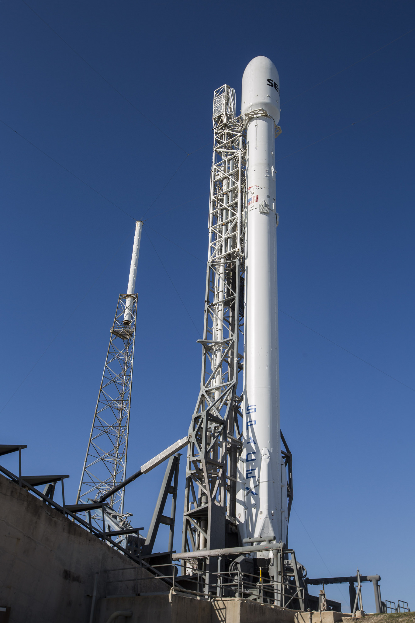 SES-9 Satellite, Falcon 9 Rocket on the Pad