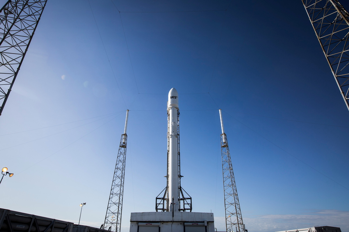 SES-9 Satellite on Launch Pad