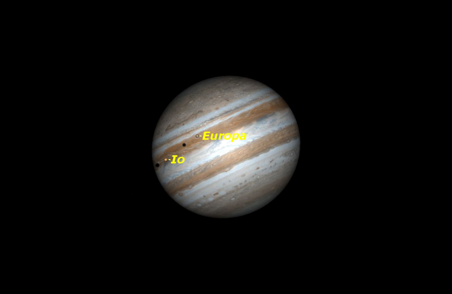 Double shadow transit on Jupiter, March 14, 2016