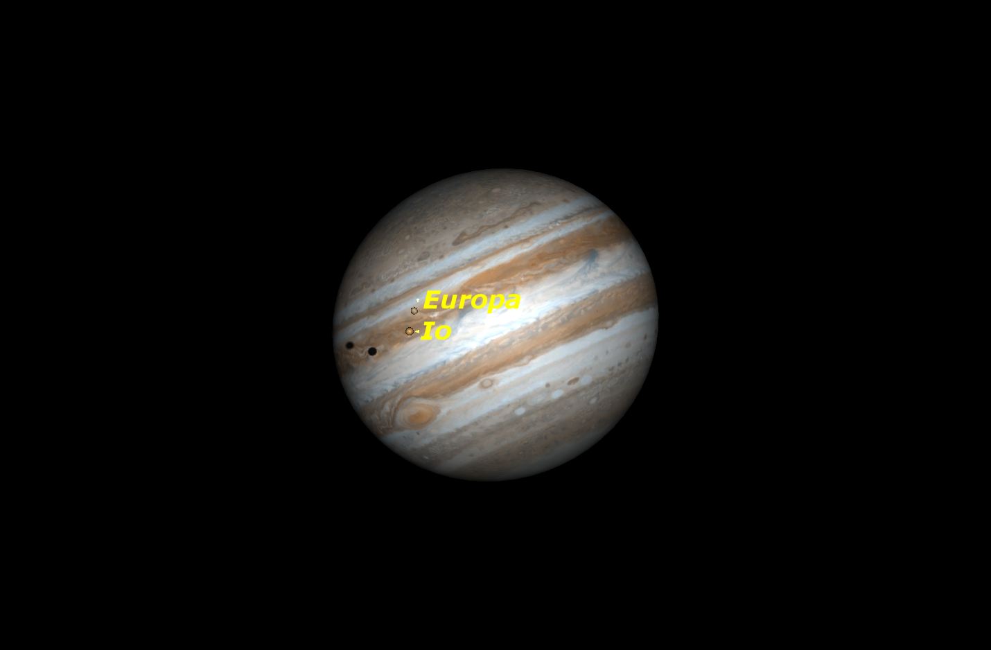 Double shadow transit on Jupiter, March 22, 2016