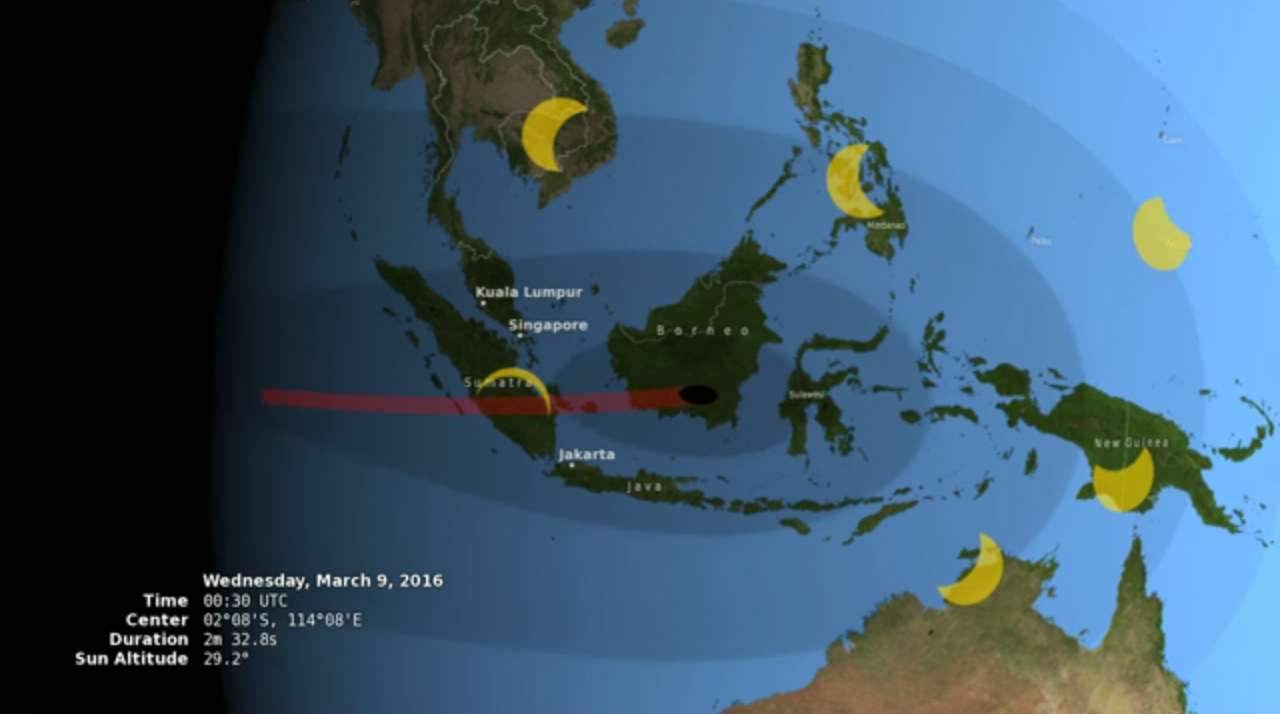 2016 Total Solar Eclipse: Sun Coverage Map