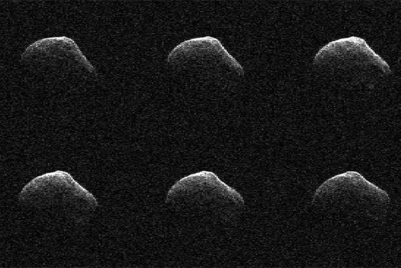 These radar images of comet P/2016 BA14 were taken on March 23, 2016, by scientists using an antenna of NASA's Deep Space Network at Goldstone, Calif. At the time, the comet was about 2.2 million miles (3.6 million kilometers) from Earth.