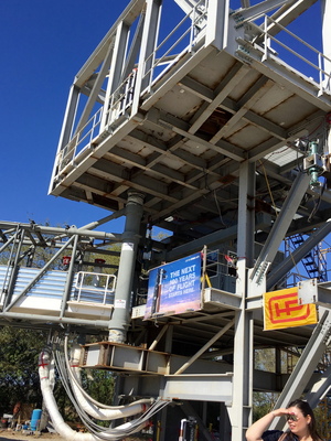 The top of the tower supporting the CST-100 Starliner's Crew Access Arm.