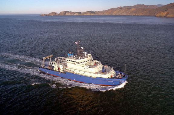 The R/V Neil Armstrong, which can support a crew of 44 for 40 days at sea, is expected to be in service for the Woods Hole Oceanographic Institution for the next 50 years. 