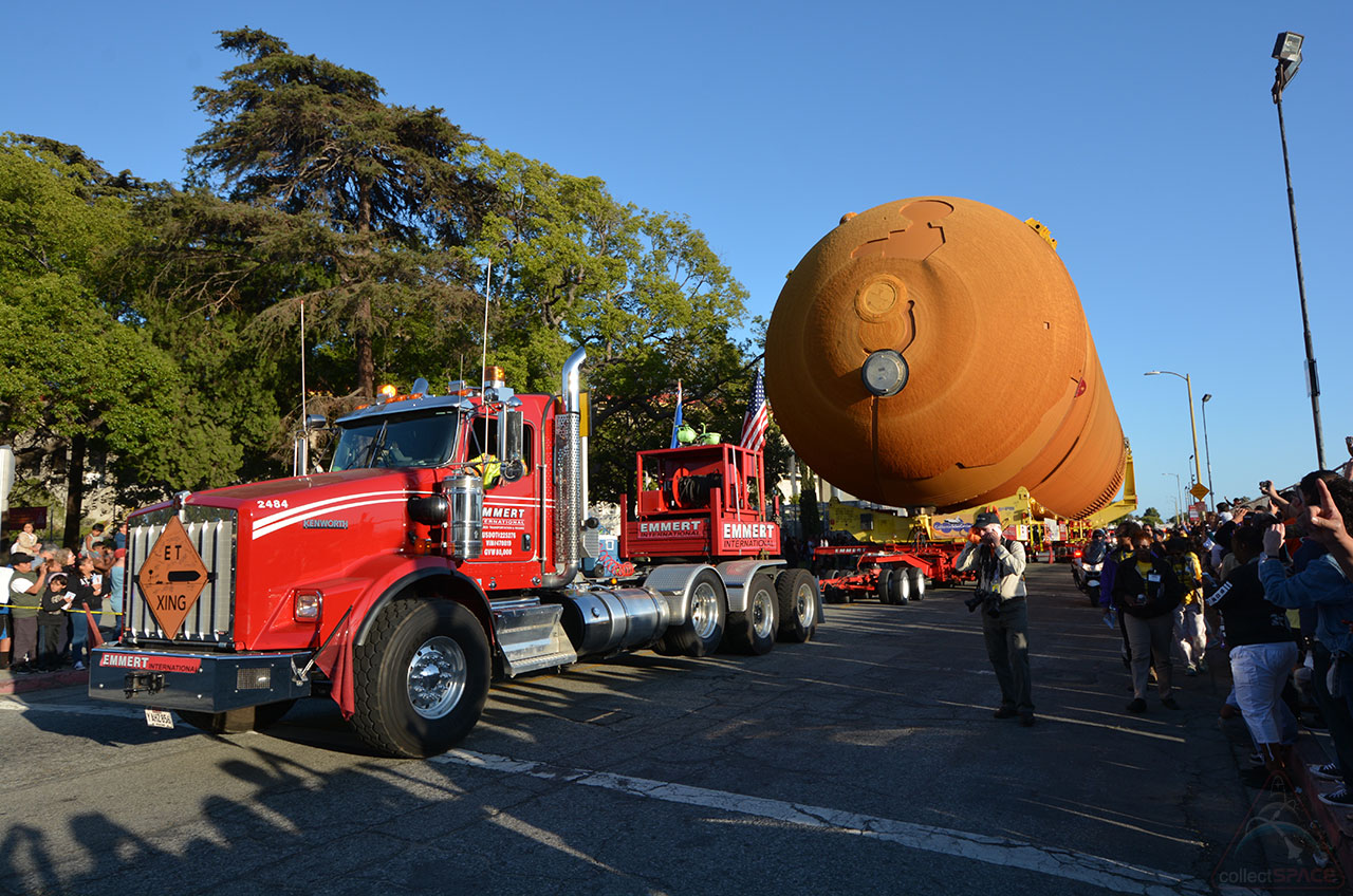 Space Shuttle External Tank Completes Road Trip to CA Science Center