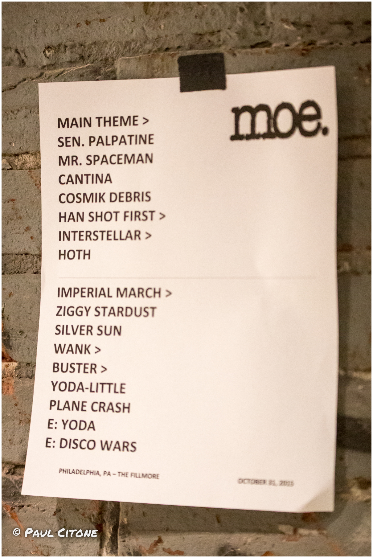 Moe. - Star Wars Show - Set List