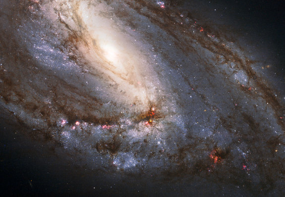 Galaxy M66, captured by Hubble, released April 8,, 2019, before the appearance of supernova ASASSN-16fq on May 28, 2016.