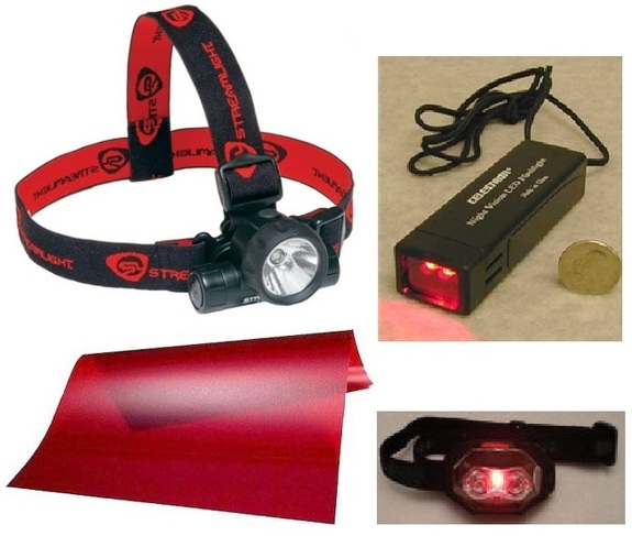 To preserve dark adaptation, astronomers use a variety of red-light accessories, including flashlights, headlamps, and red film placed over computer and device screens. 