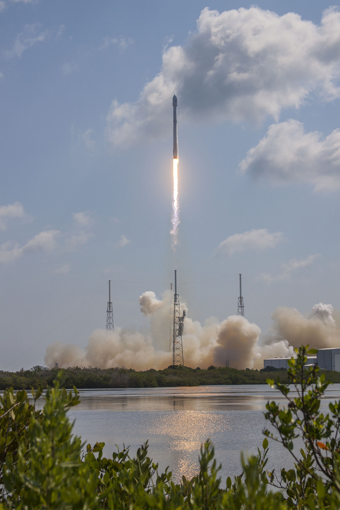 View of Falcon 9 Launch Across the Water