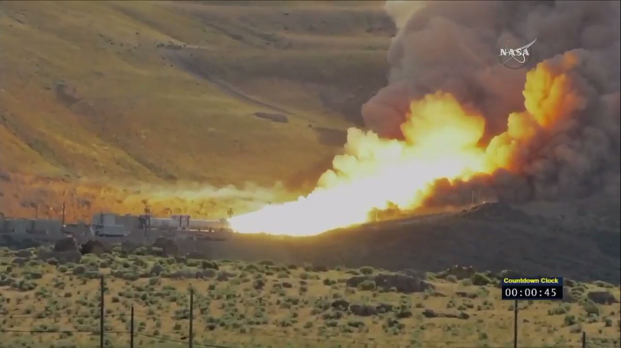 SLS Test Firing Mid-View