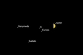 NASA's Juno spacecraft captured this image of Jupiter and its four big Galilean moons on June 21, 2016, at a distance of 6.8 million miles (10.9 million kilometers) from Jupiter.