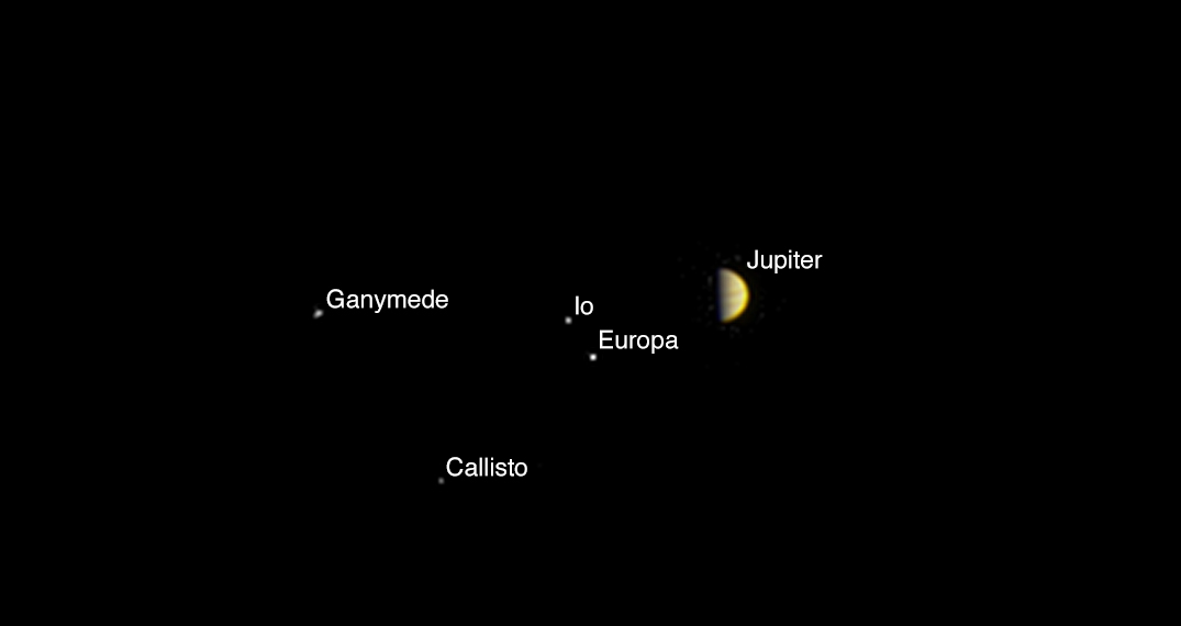 Juno Probe Snaps Photo of Jupiter and Its 4 Biggest Moons