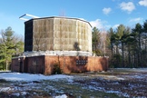 A closer view of the optical telescope building at Oak Ridge Observatory.