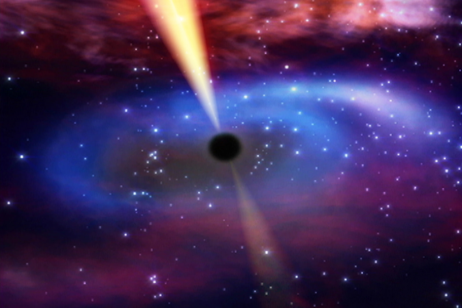 As Monster Black Hole Feeds, a Slow-Motion Jet Is Born 