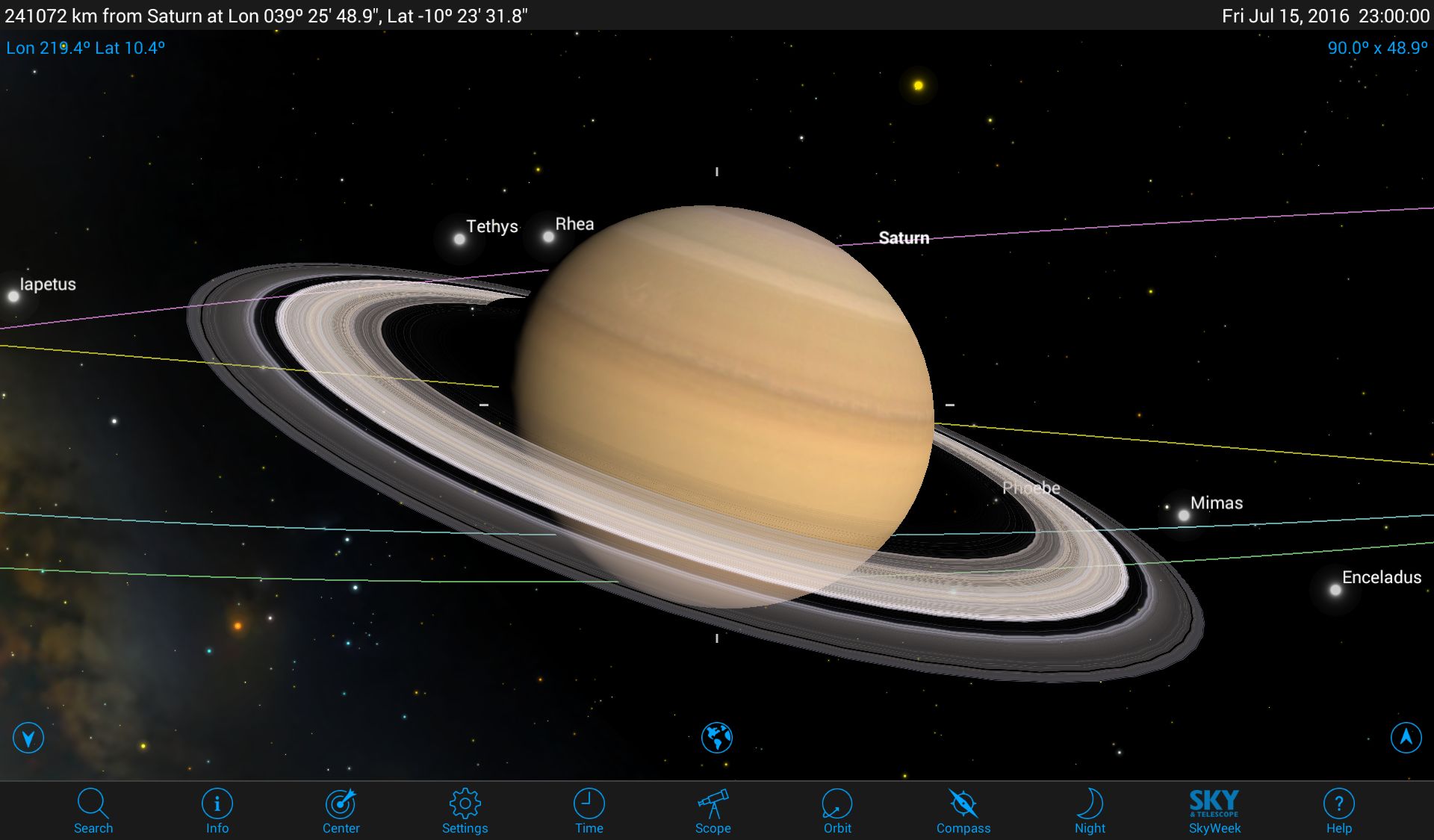 Exploring the Realm of Saturn with Mobile Astronomy Apps