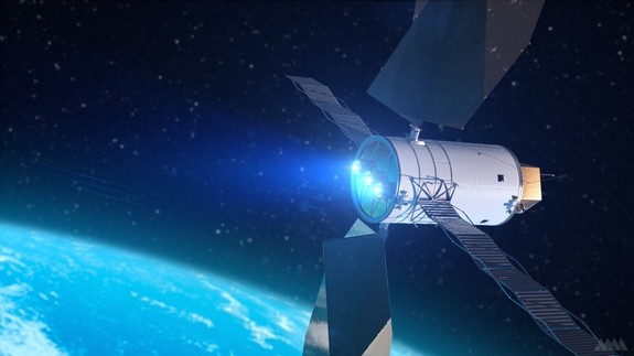 Artist impression of a solar-electric-powered spacecraft.